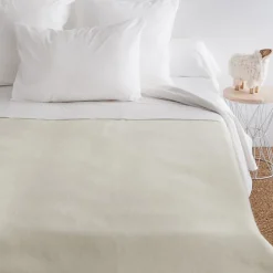 Linnea Couverture pure laine vierge Woolmark 500g/m² VOLTA 180x240 cm Blanc Naturel Discount