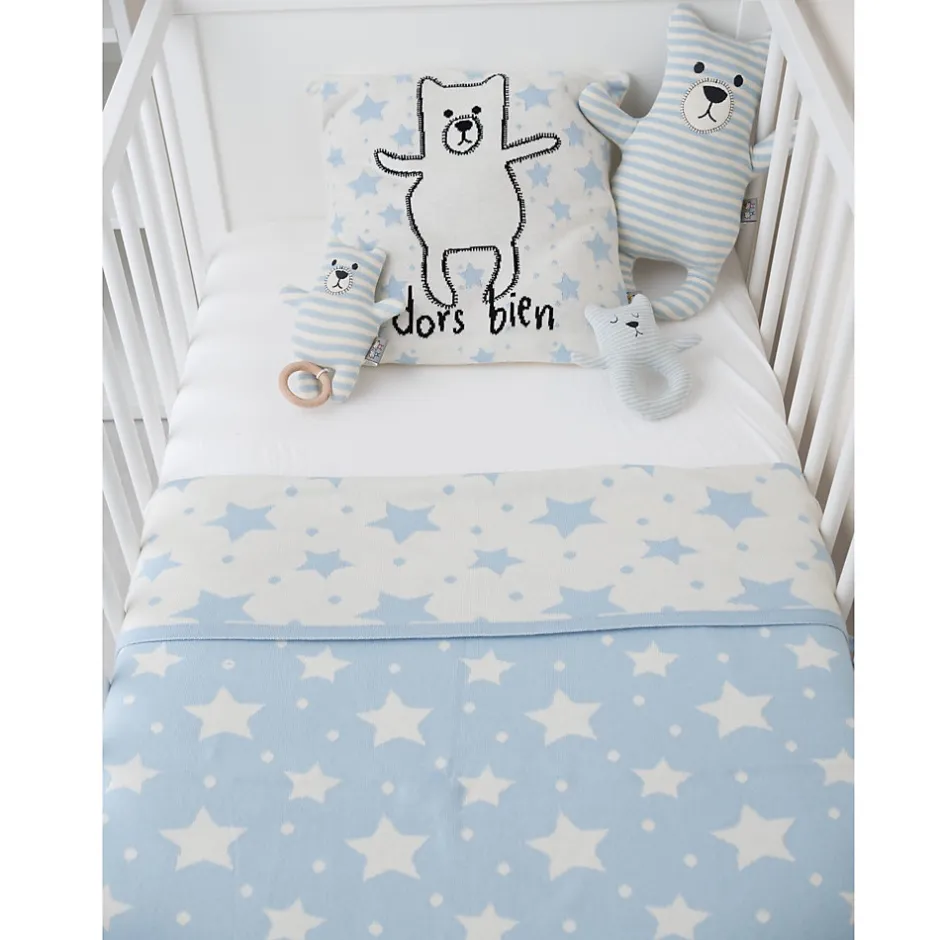 Sevira Kids Couverture réversible en coton bio Gots ÉTOILES