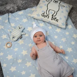 Sevira Kids Couverture réversible en coton bio Gots ÉTOILES