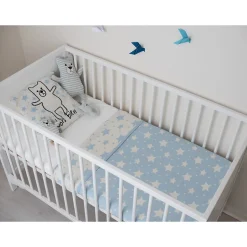 Sevira Kids Couverture réversible en coton bio Gots ÉTOILES