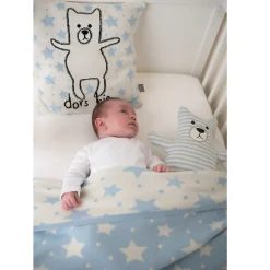 Sevira Kids Couverture réversible en coton bio Gots ÉTOILES