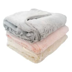 Domiva Couverture snow doublée Microdoux (75x100 cm - Ecru)