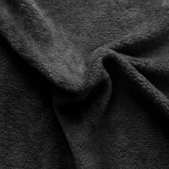 Home Maison Couverture unie en molleton (180x220 cm - Gris Foncé)