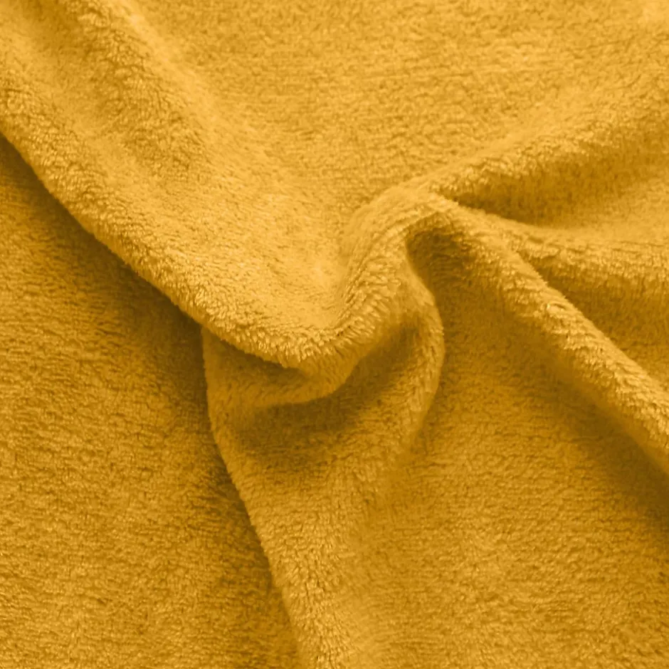 Home Maison Couverture unie en molleton (180x220 cm - Jaune moutarde) Clearance