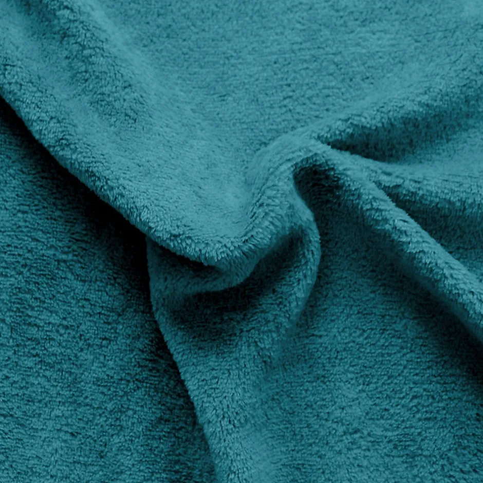 Home Maison Couverture unie en molleton (180x220 cm - Bleu Canard)
