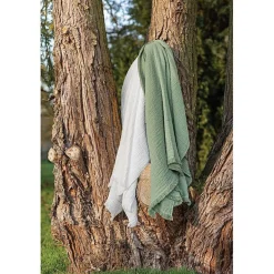 Toison d'Or Couvre lit à franges "Brehat" Gaze de Coton stonewashed - Brehat Blanc - 270 x 250 cm Online