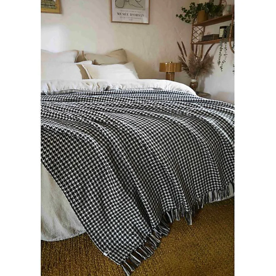 L'Effet Papillon Couvre lit à franges tissé teint "Gaspard" 240 x 260 cm Best