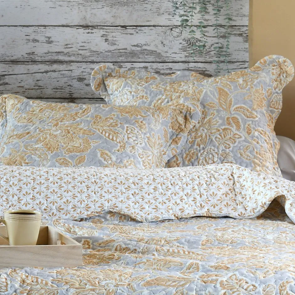 Lovely Casa Couvre lit boutis réversible 240x220 avec 2 taies NERYA