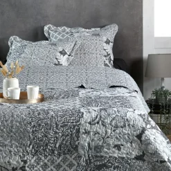 Lovely Casa Couvre lit boutis réversible 240x220 avec 2 taies OTAVIA
