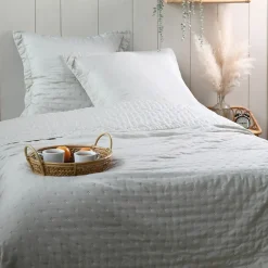 Lovely Casa Couvre lit boutis réversible 240x220 avec 2 taies coloris naturel Online