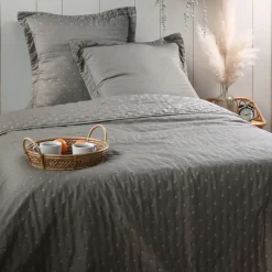 Lovely Casa Couvre lit boutis réversible 260x240 avec 2 taies d'oreiller