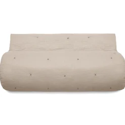 Linnea Couvre lit capitonné en mousseline de coton 260x240 cm ANDROS beige ficelle