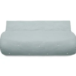 Linnea Couvre lit capitonné en mousseline de coton 180x240 cm ANDROS bleu lichen