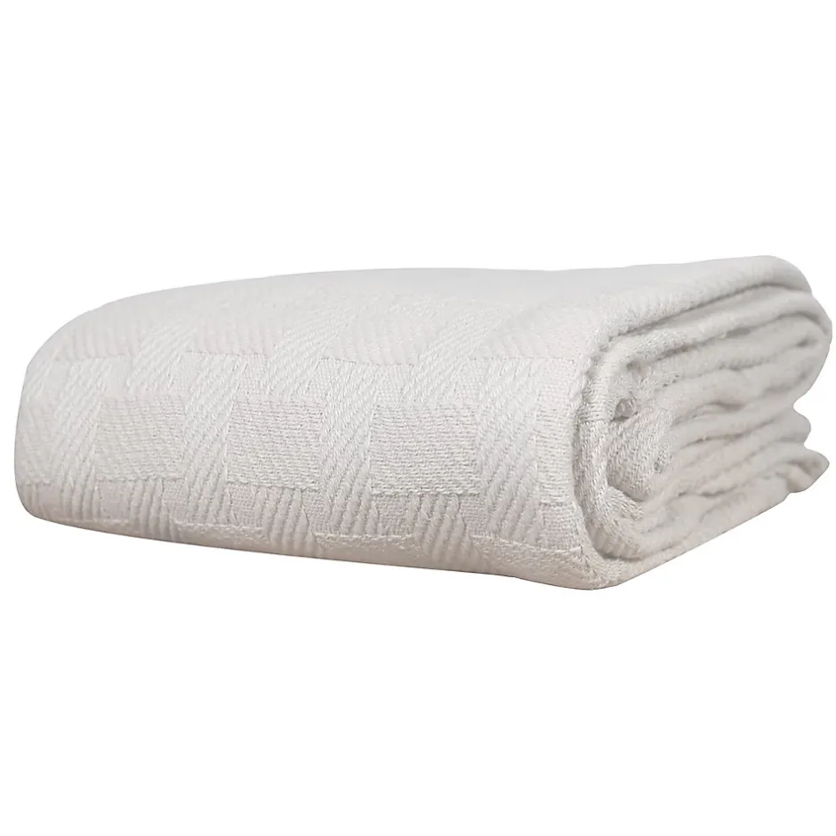 Sensei Maison Couvre lit en coton doux Ecru 240x260 cm SARANDA Discount