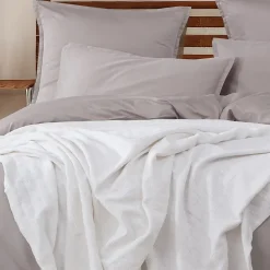 Sensei Maison Couvre lit en coton doux Ecru 240x260 cm SARANDA Discount