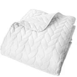 Home Maison Couvre lit en microfibre dessin par ultrason (240x220 cm - Blanc) Clearance