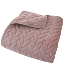 Home Maison Couvre lit en microfibre dessin par ultrason (240x220 cm - Rose poudré)