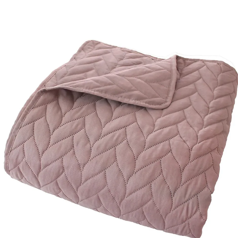 Home Maison Couvre lit en microfibre dessin par ultrason (240x220 cm - Rose poudré)