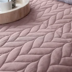 Home Maison Couvre lit en microfibre dessin par ultrason (240x220 cm - Rose poudré)