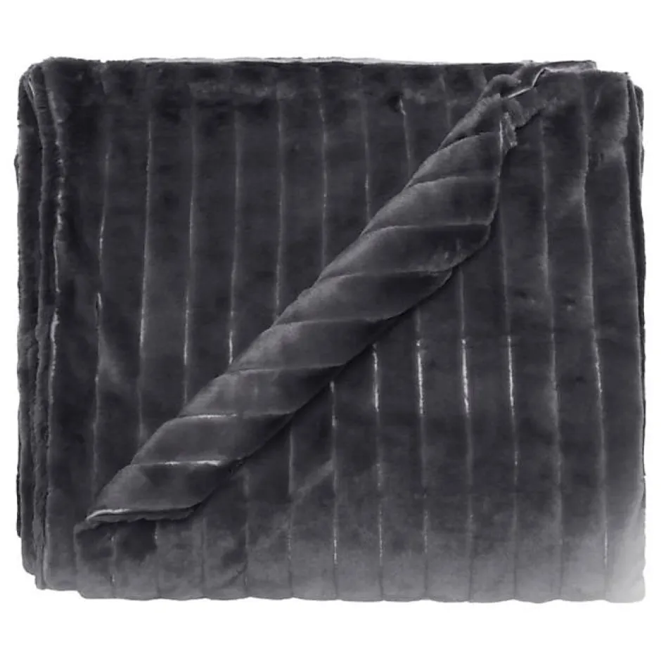 Vent Du Sud Couvre lit "Hermine" toutes dimensions - Ardoise - 220 x 230 cm pour lit 2 places