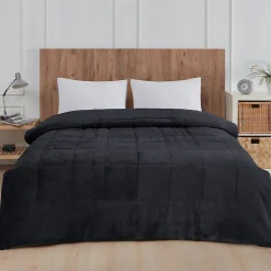 Sensei Maison Couvre lit matelassé "tout doux" épais et chaud Anthracite 260x240 cm NISEKO