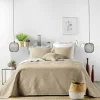 Douceur D'Intérieur Couvre lit 2p mat.+2 hc 60x60 220 x 240 cm microfibre unie romane Lin Discount
