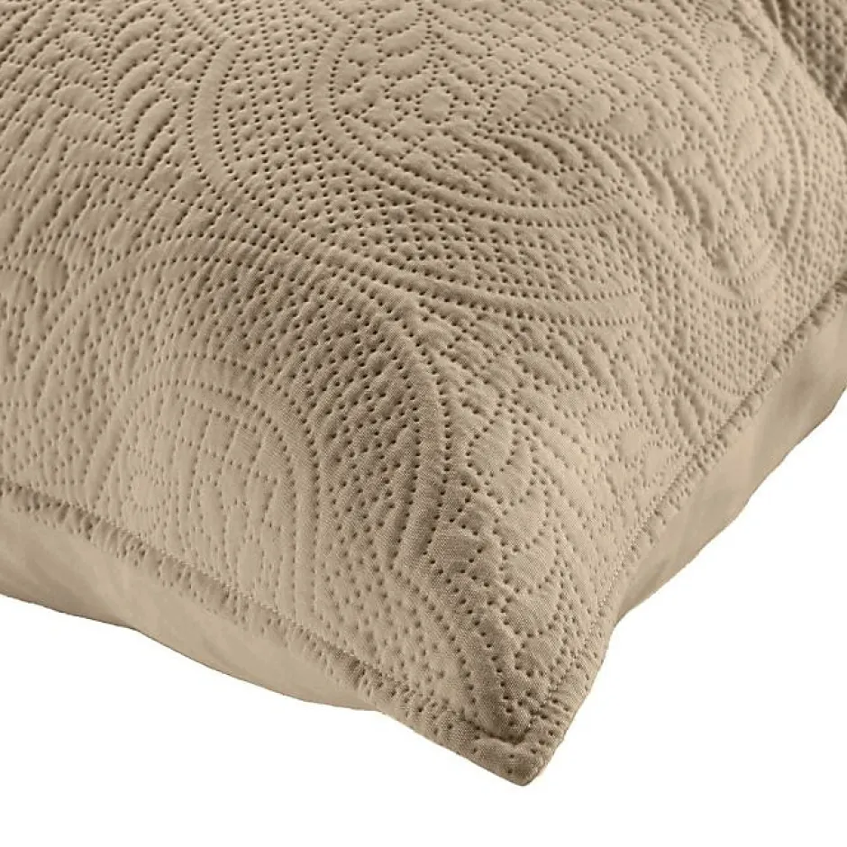 Douceur D'Intérieur Couvre lit 2p mat.+2 hc 60x60 220 x 240 cm microfibre unie romane Lin Discount