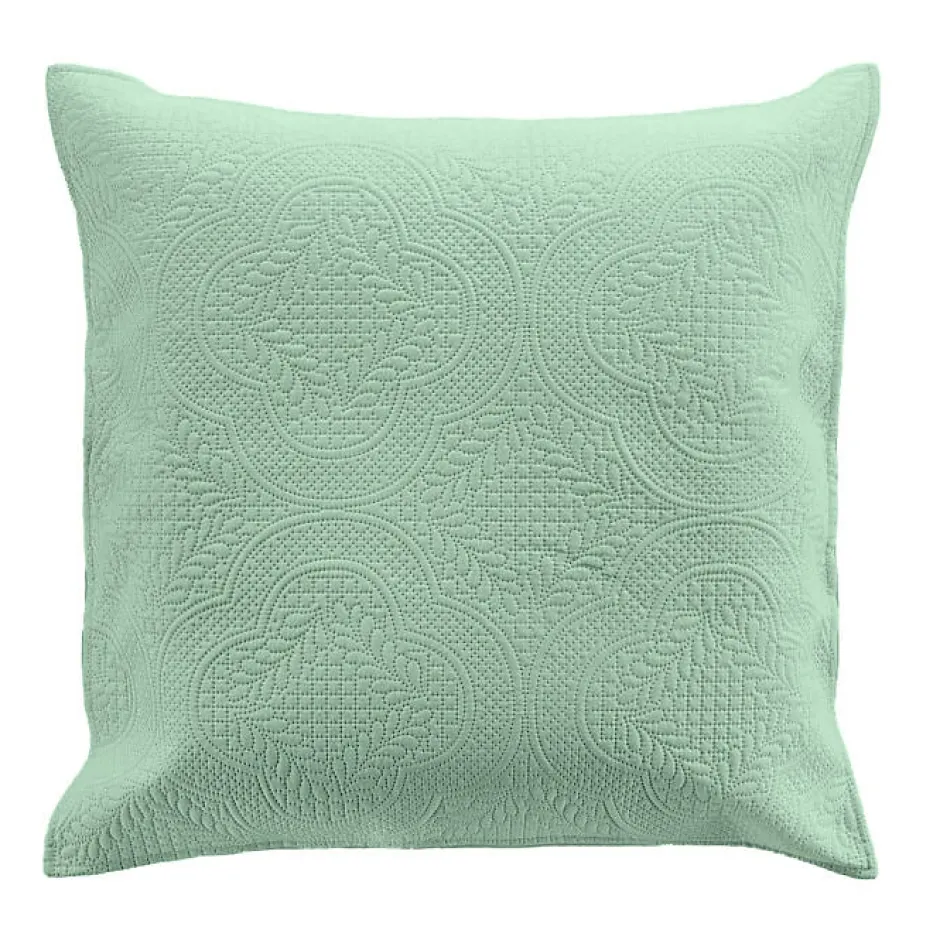Douceur D'Intérieur Couvre lit 2p mat.+2 hc 60x60 220 x 240 cm microfibre unie romane Sauge Sale