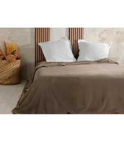 Linder Couvre lit velours gaufré - 240x260cm - Taupe New