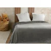 Linder Couvre lit velours gaufré - 180x240cm - Gris Outlet