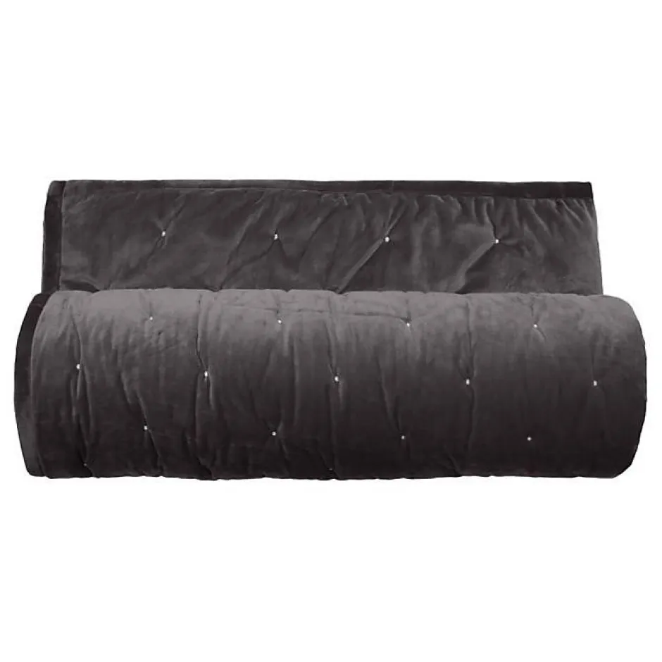 Vent Du Sud Couvre lit velours matelassé surpiqué "Gipsy" toutes dimensions - Gipsy Bison - 180 x 240 cm pour lit 1 place