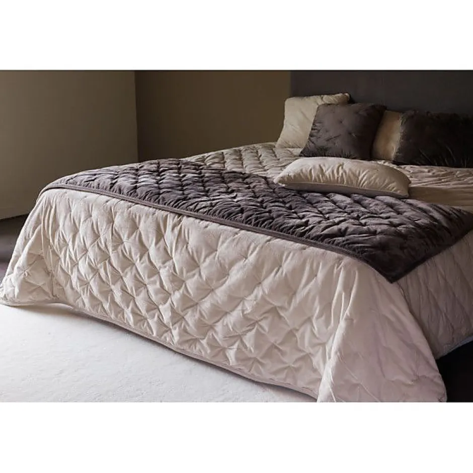 Vent Du Sud Couvre lit velours matelassé surpiqué "Gipsy" toutes dimensions - Gipsy Pourpre - 240 x 260 cm pour lit "King Size" Online