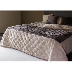Vent Du Sud Couvre lit velours matelassé surpiqué "Gipsy" toutes dimensions - Gipsy Camel - 240 x 260 cm pour lit "King Size" Online