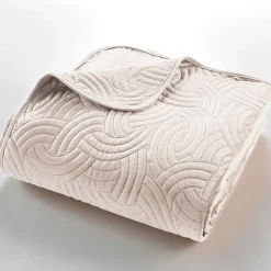 Douceur D'Intérieur Couvre-lit 2 personnes matelassé 220x240 + 2 taies SOLANGE Naturel