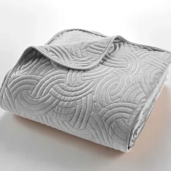 Douceur D'Intérieur Couvre-lit 2 personnes matelassé 220x240 + 2 taies SOLANGE gris Outlet