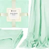 Springos Couvre-lit - - 160x200 cm - Doux - Motif zigzag - Vert pastel Hot