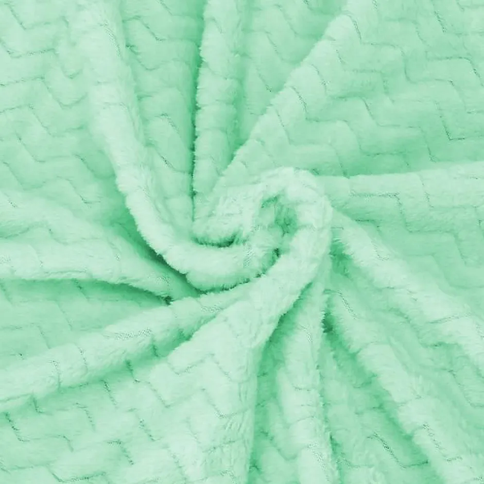 Springos Couvre-lit - - 160x200 cm - Doux - Motif zigzag - Vert pastel Hot