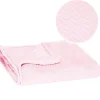 Springos Couvre-lit - - Zigzag - 160 x 200 cm - Rose pastel - 100% polyester