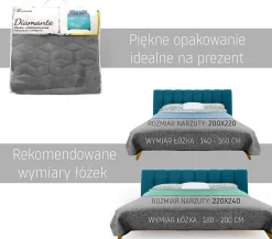 Tutumi COUVRE-LIT DIAMANTE 200X220 GREY Sale