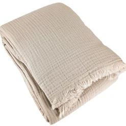 Linnea Couvre-lit 150x200 cm coton collection PAROS beige chanvre