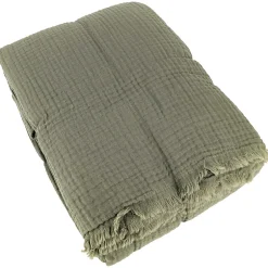 Linnea Couvre-lit 150x200 cm coton collection PAROS vert mousse