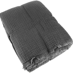 Linnea Couvre-lit 150x200 cm coton collection PAROS noir caviar