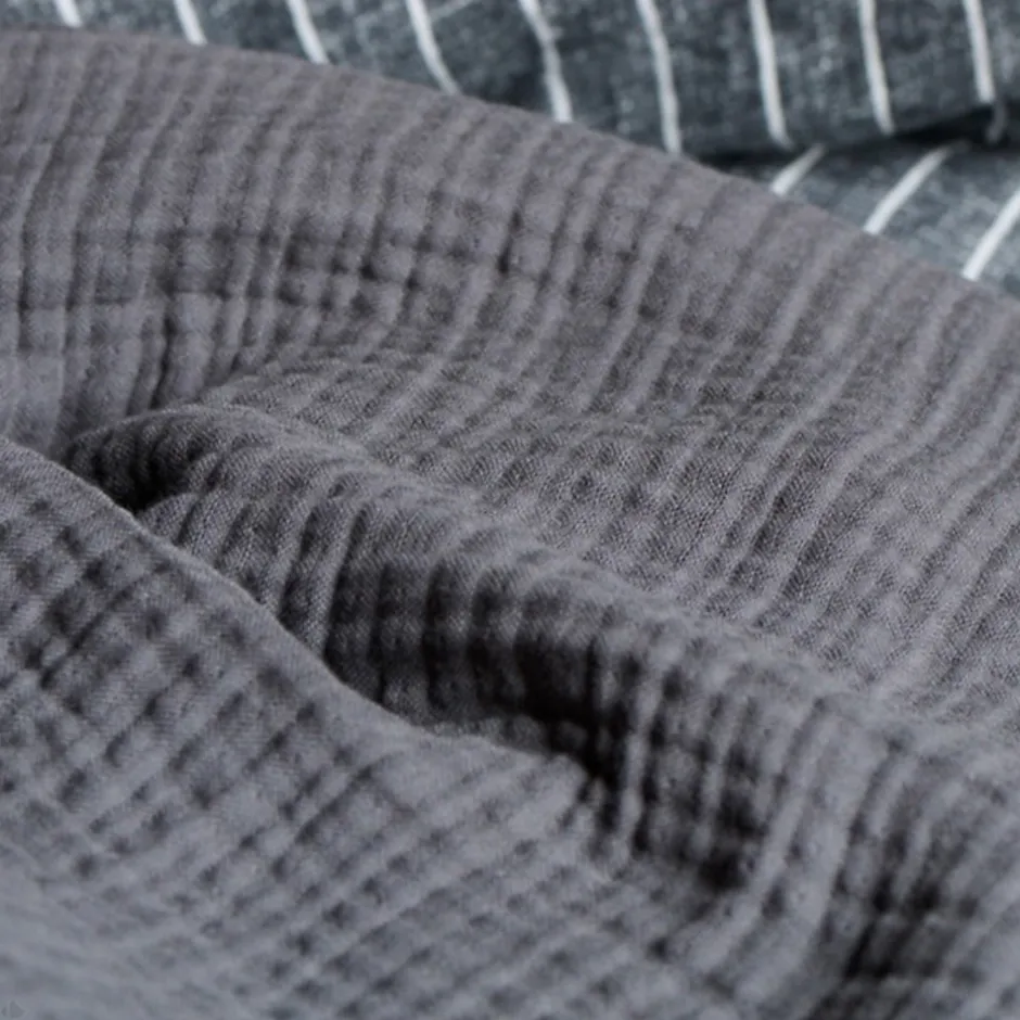 Linnea Couvre-lit 150x200 cm coton collection PAROS noir caviar