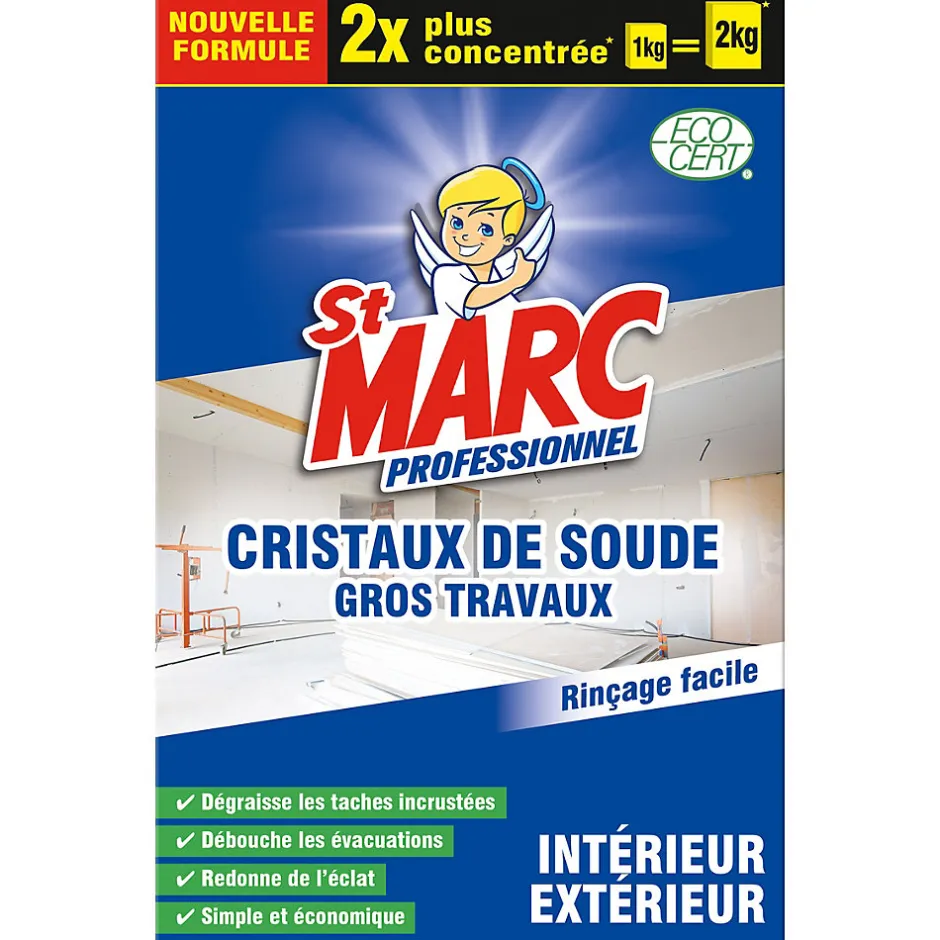 St Marc Cristaux de soude gros travaux professionnel 1kg