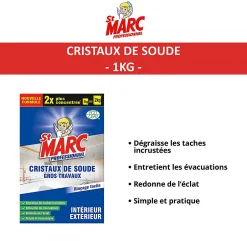 St Marc Cristaux de soude gros travaux professionnel 1kg