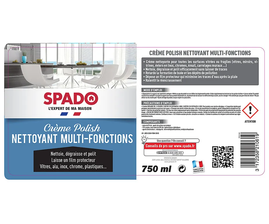 Spado Crème Polish nettoyant multi-fonctions 750ml