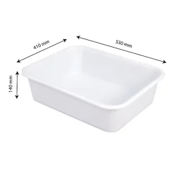 Gilac Cuvette rectangulaire profonde 20 L - blanc New