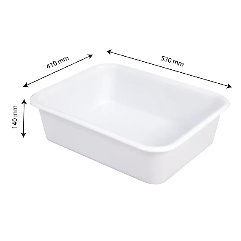 Gilac Cuvette rectangulaire profonde 20 L - blanc New