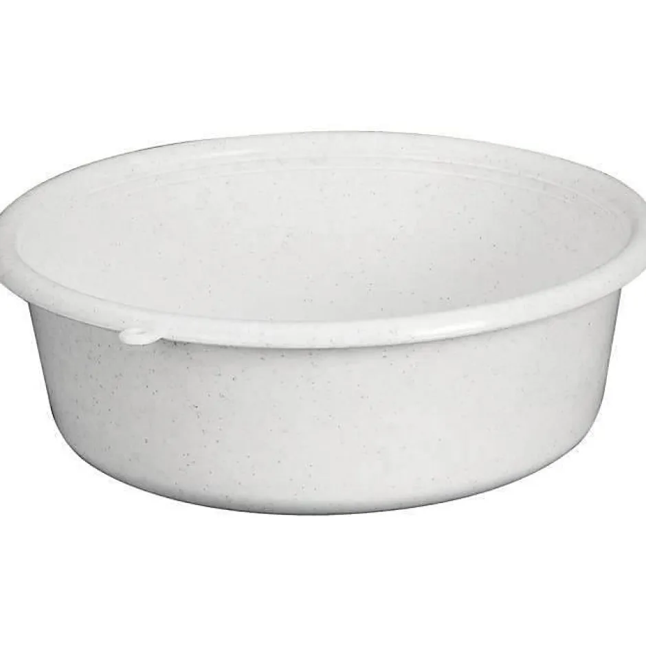 Aluminium Et Plastique Cuvette ronde - D: 32 cm - H 11 cm - 5 L - gris moucheté