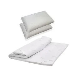 Talamo Italia Dabreg carré et demi-surmatelas, Ensemble surmatelas avec oreiller, Surmatelas à mémoire de forme, 120x190xh5 cm Clearance